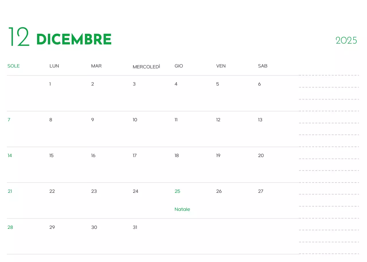 Un calendario con la foto di un cucciolo e un simpatico messaggio in colore verde.