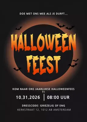 Oranje gotische Halloween-uitnodiging