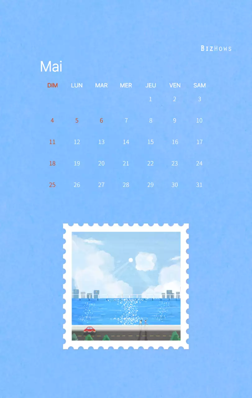 Calendrier du Nouvel An avec illustrations chaleureuses