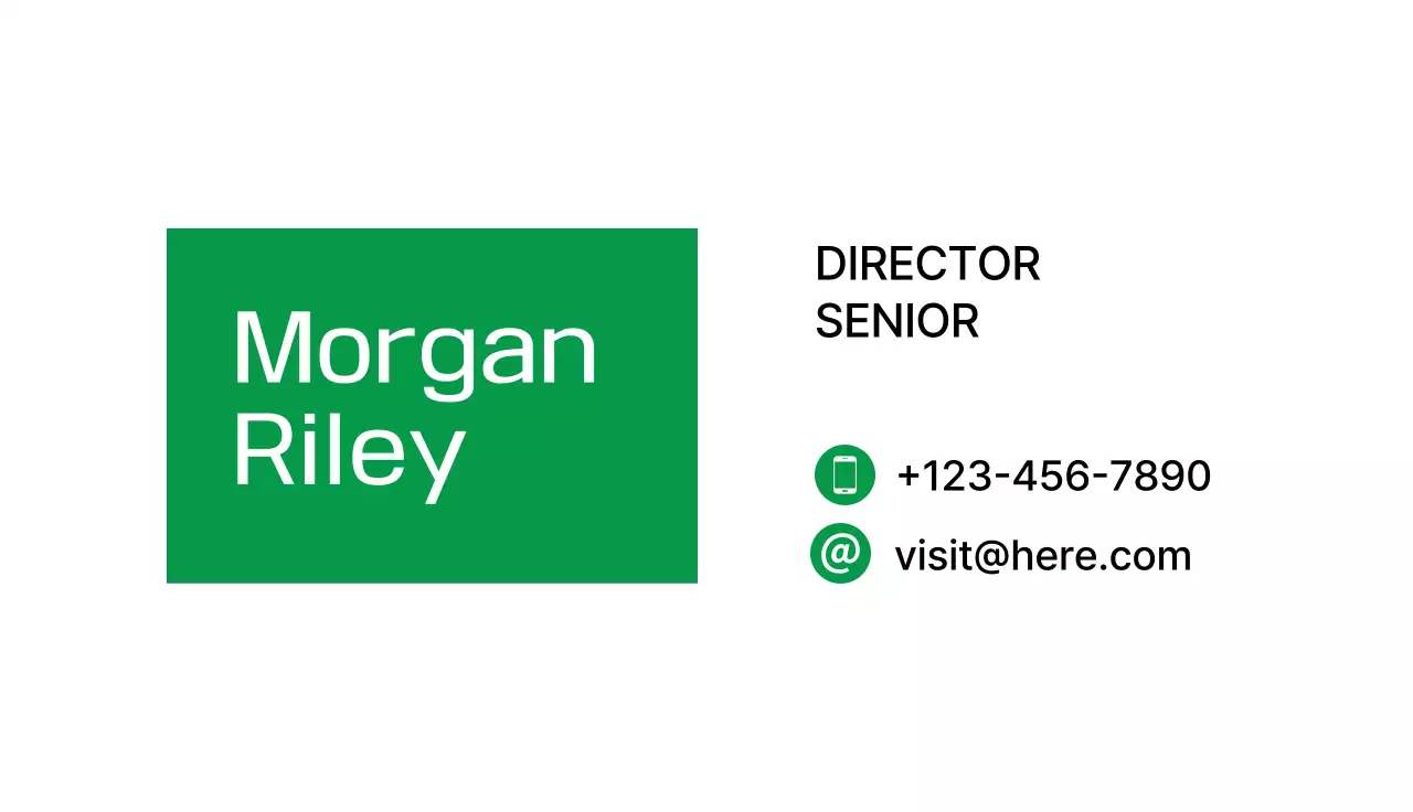 tarjeta de visita moderna verde
