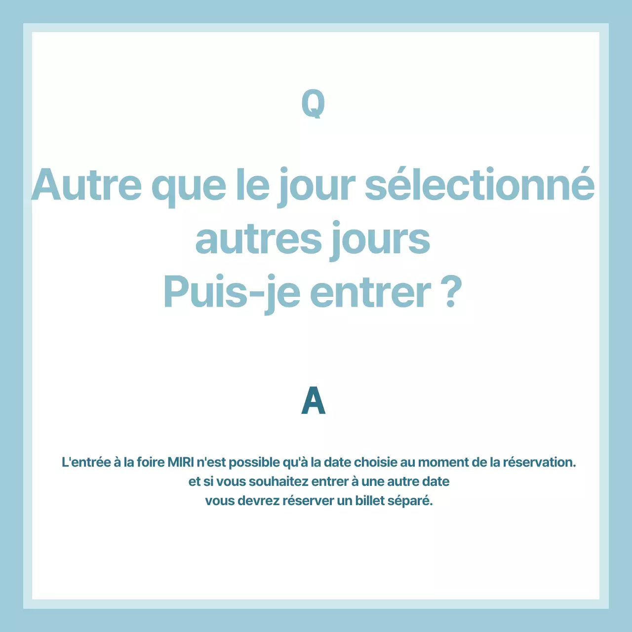 Bleu clair informations simples livraison FAQ