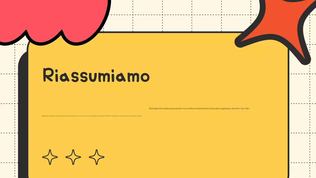 Giallo Arancione Materiale illustrativo della classe Presentazione della letteratura