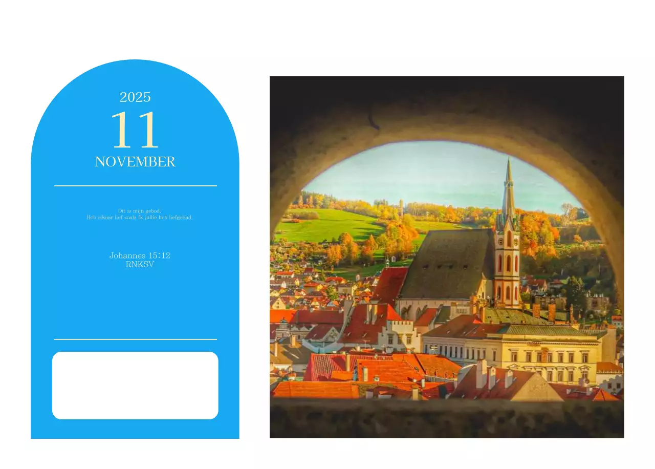 Blauw modern concept kerkkalender