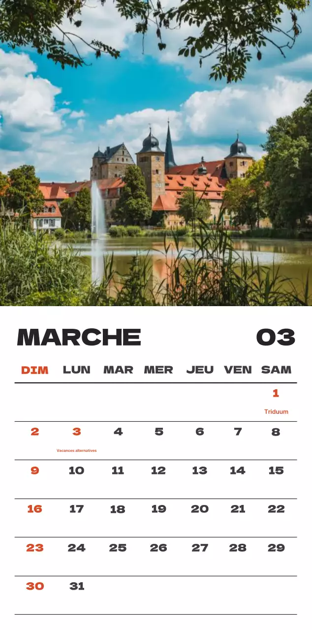 Calendrier de nettoyage des photos du ciel
