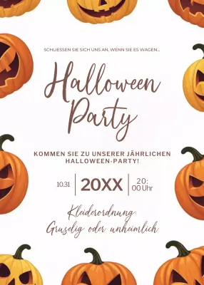 orangefarbene Retro-Halloween-Einladung