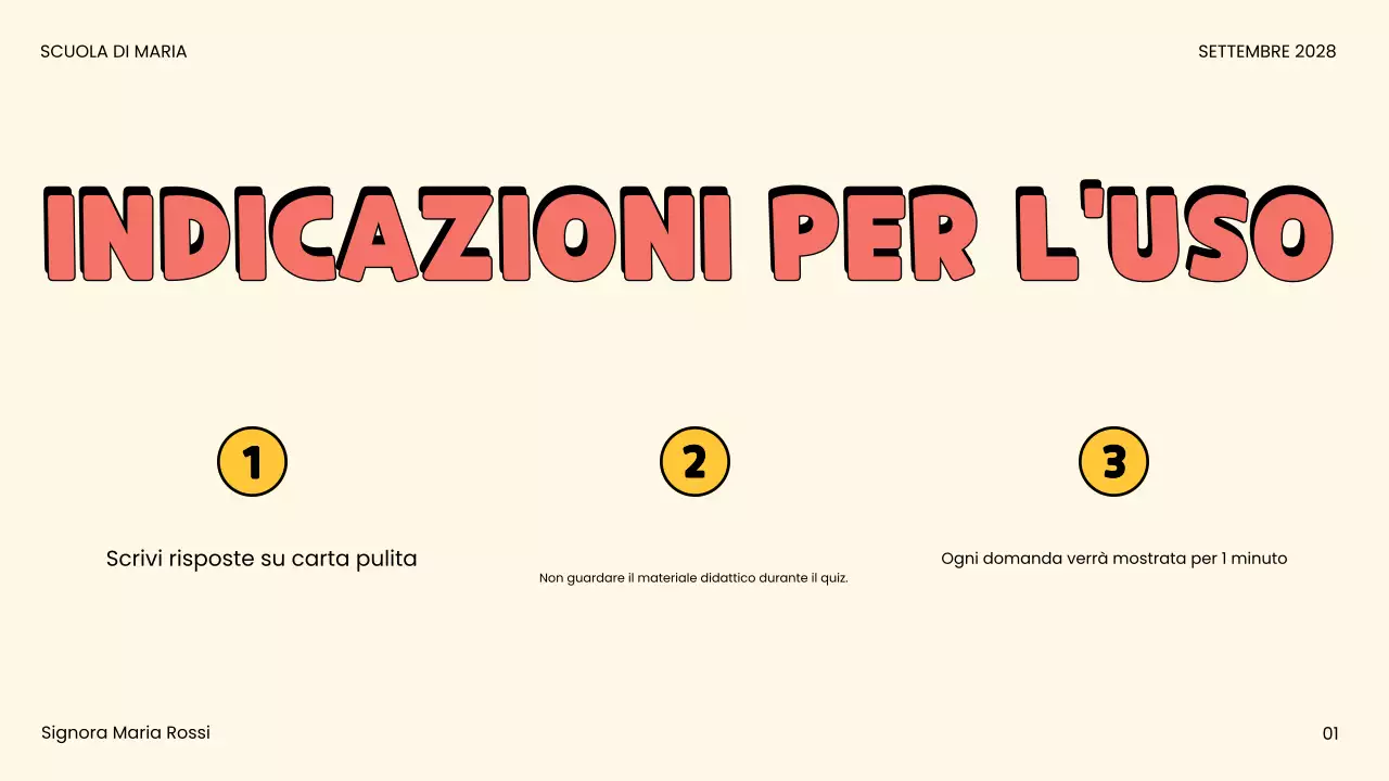 annuncio del quiz a fumetti beige