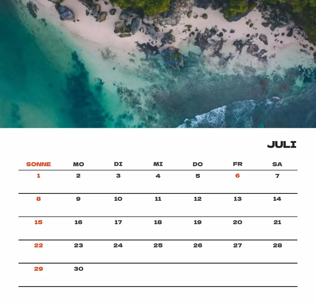 Himmel Foto sauber Kalender