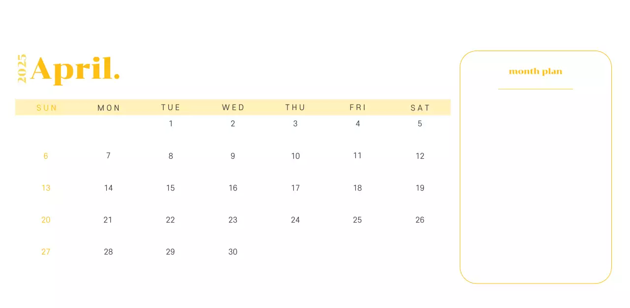 Calendar with youth illustrations on a yellow-green background