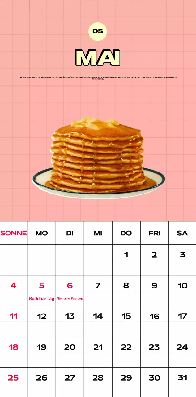 Bunte Kalender mit einer Vielzahl von Retro-Illustrationen