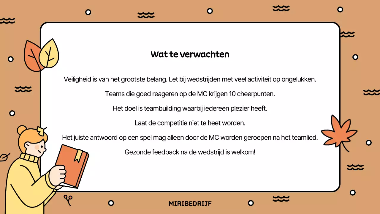 Een gezellige in-house workshop recreatie in bruin en beige Uitleg