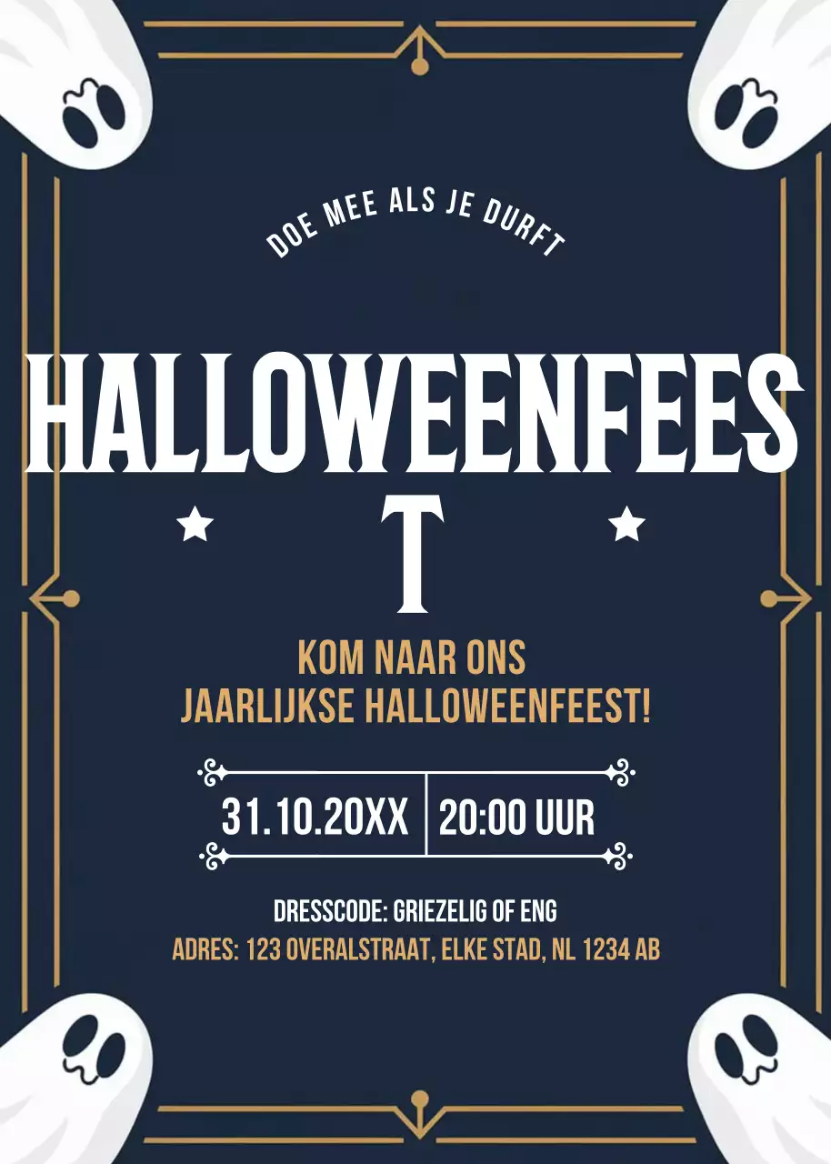 marine retro Halloween uitnodiging