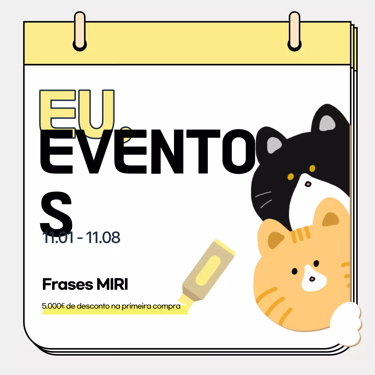 Descontos em eventos amarelos