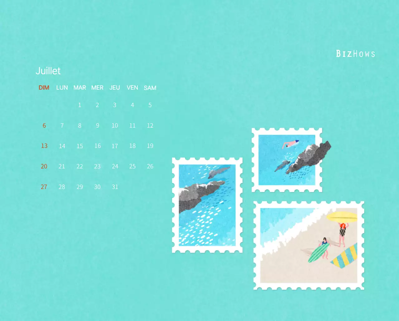 Calendrier du Nouvel An avec illustrations chaleureuses