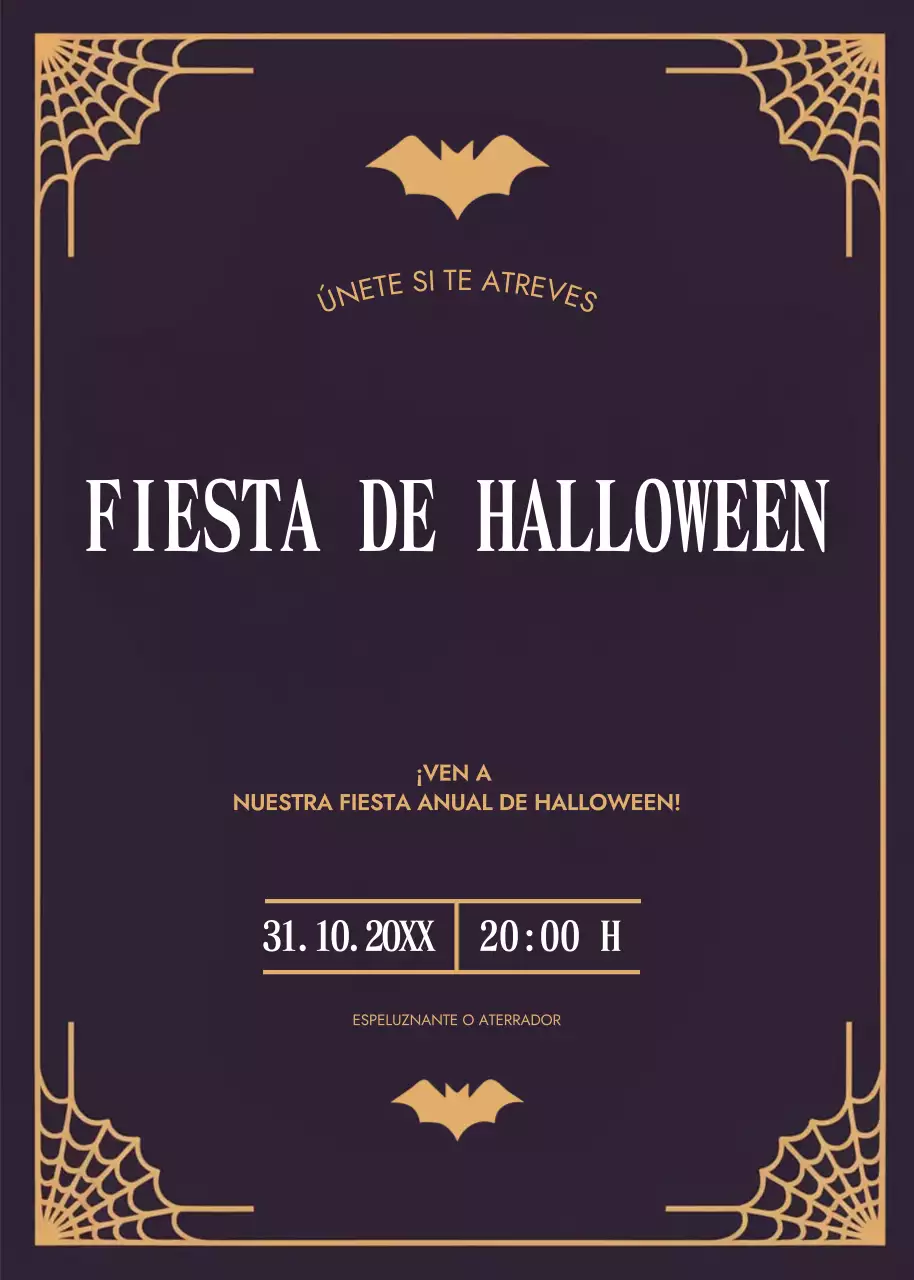 invitación gótica negra de Halloween