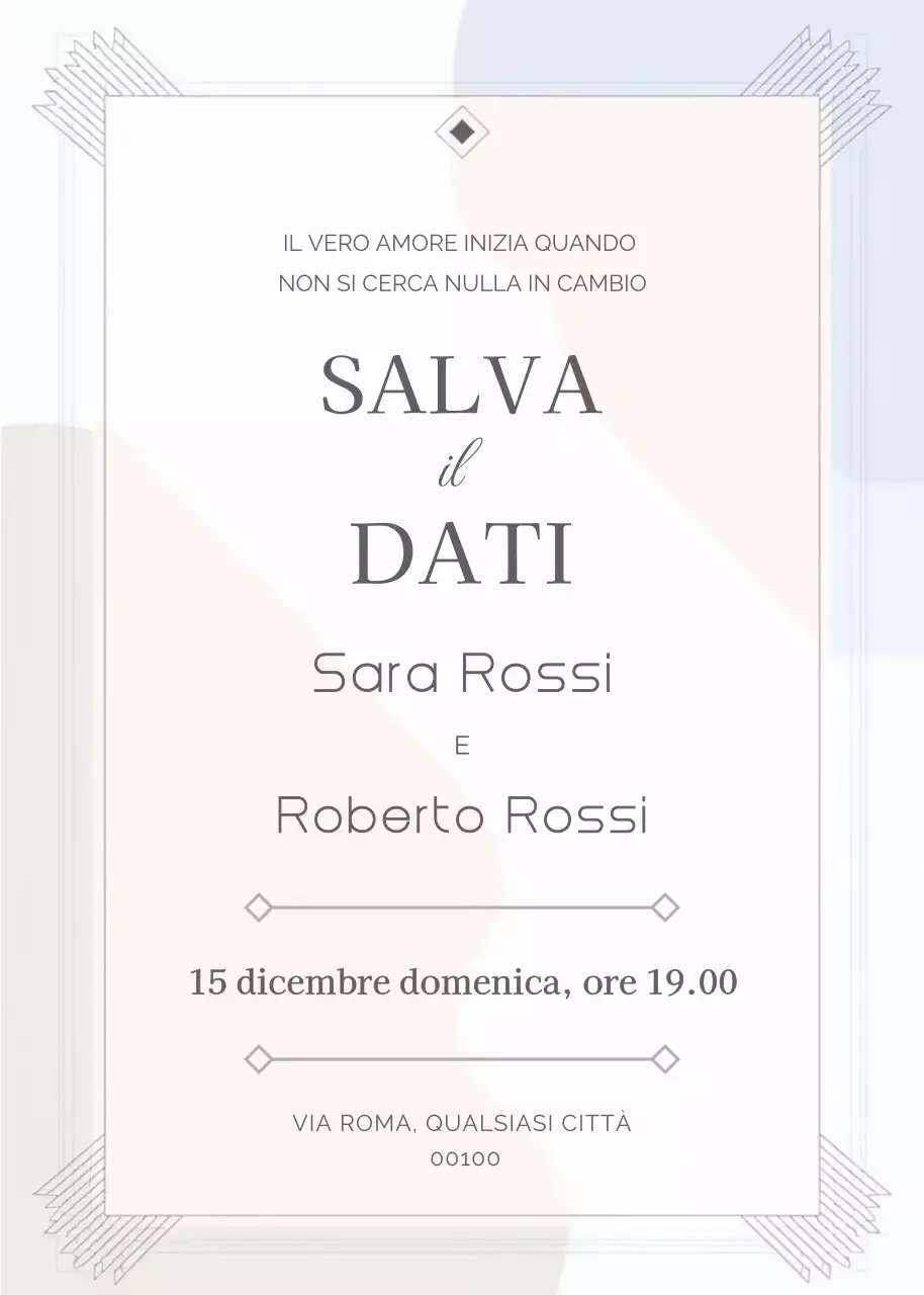 Invito di nozze beige in stile elegante