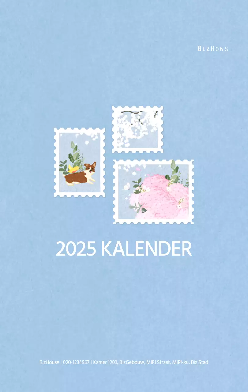 Nieuwjaarskalender met een warme geïllustreerde uitstraling