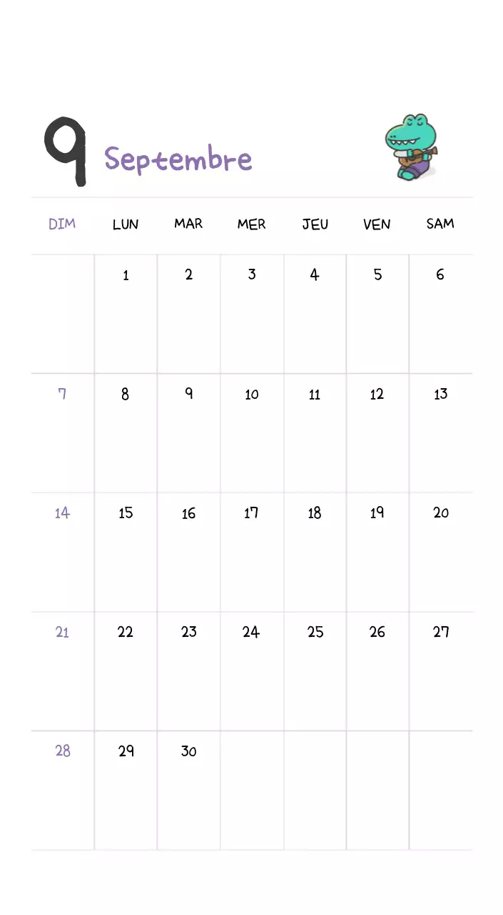 Un calendrier avec un concept d'illustration Ago mignon