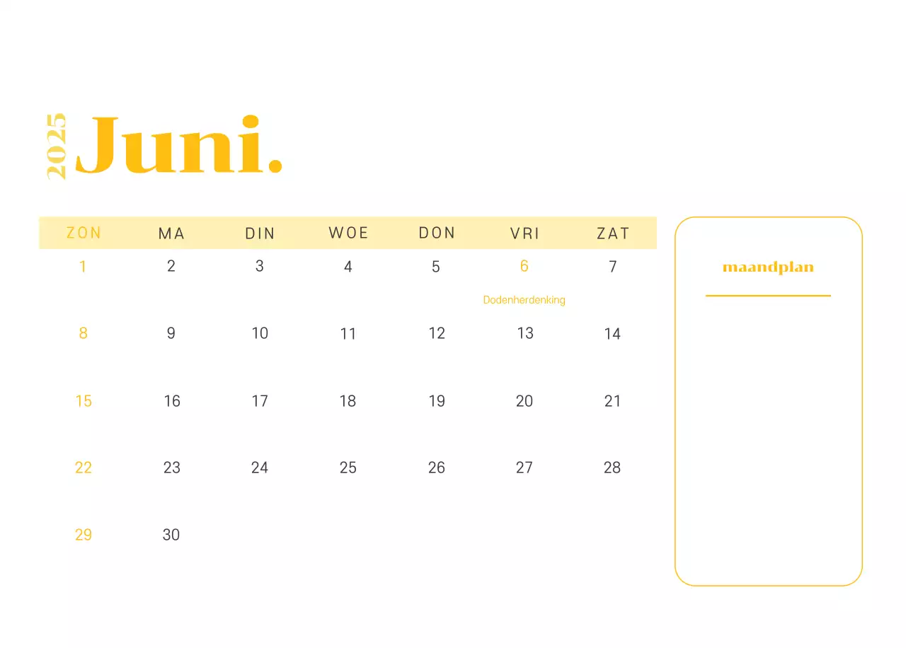 Kalender met jeugdillustraties op een geelgroene achtergrond