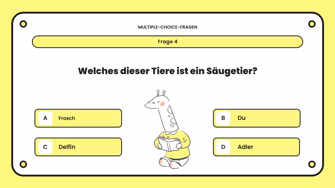 gelbe einfache Quiz-Präsentation