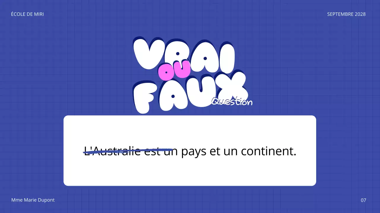 annonce du quiz bleu ludique