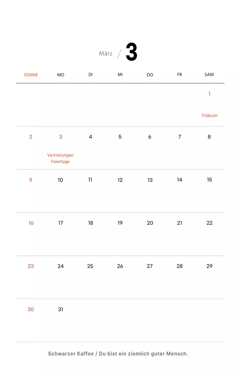 Einfacher Kaffee-Foto-Tischkalender für Cafés in Weißtönen