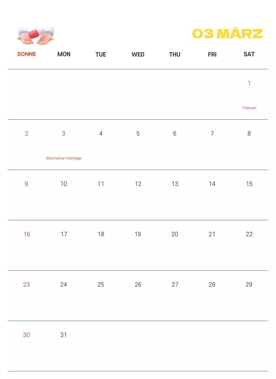 Ein festliches Krankenhaus mit Illustrationen zum Thema Gesundheit und Familie und farbenfrohen Akzenten