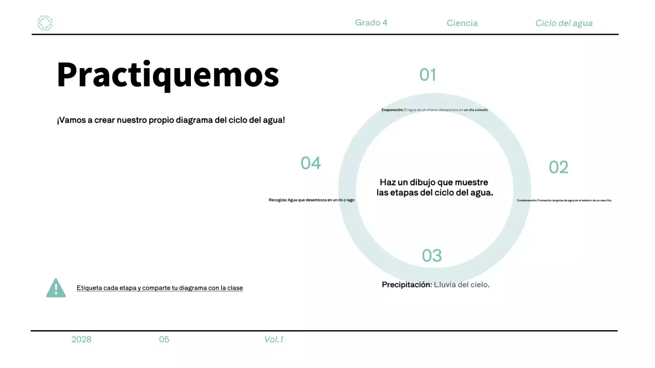 Material minimalista azul para la clase de ciencias de 4º curso