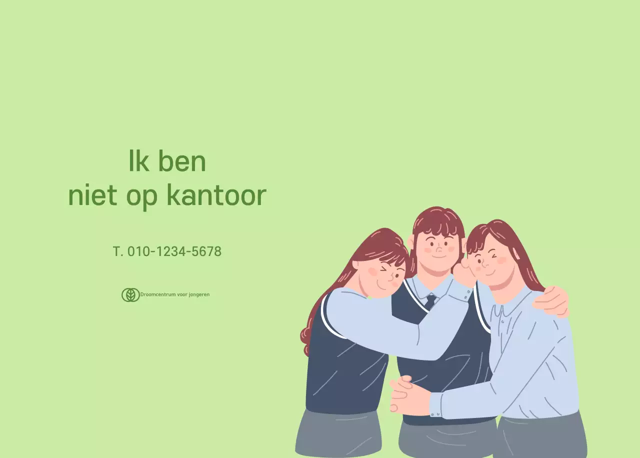 Kalender met jeugdillustraties op een geelgroene achtergrond