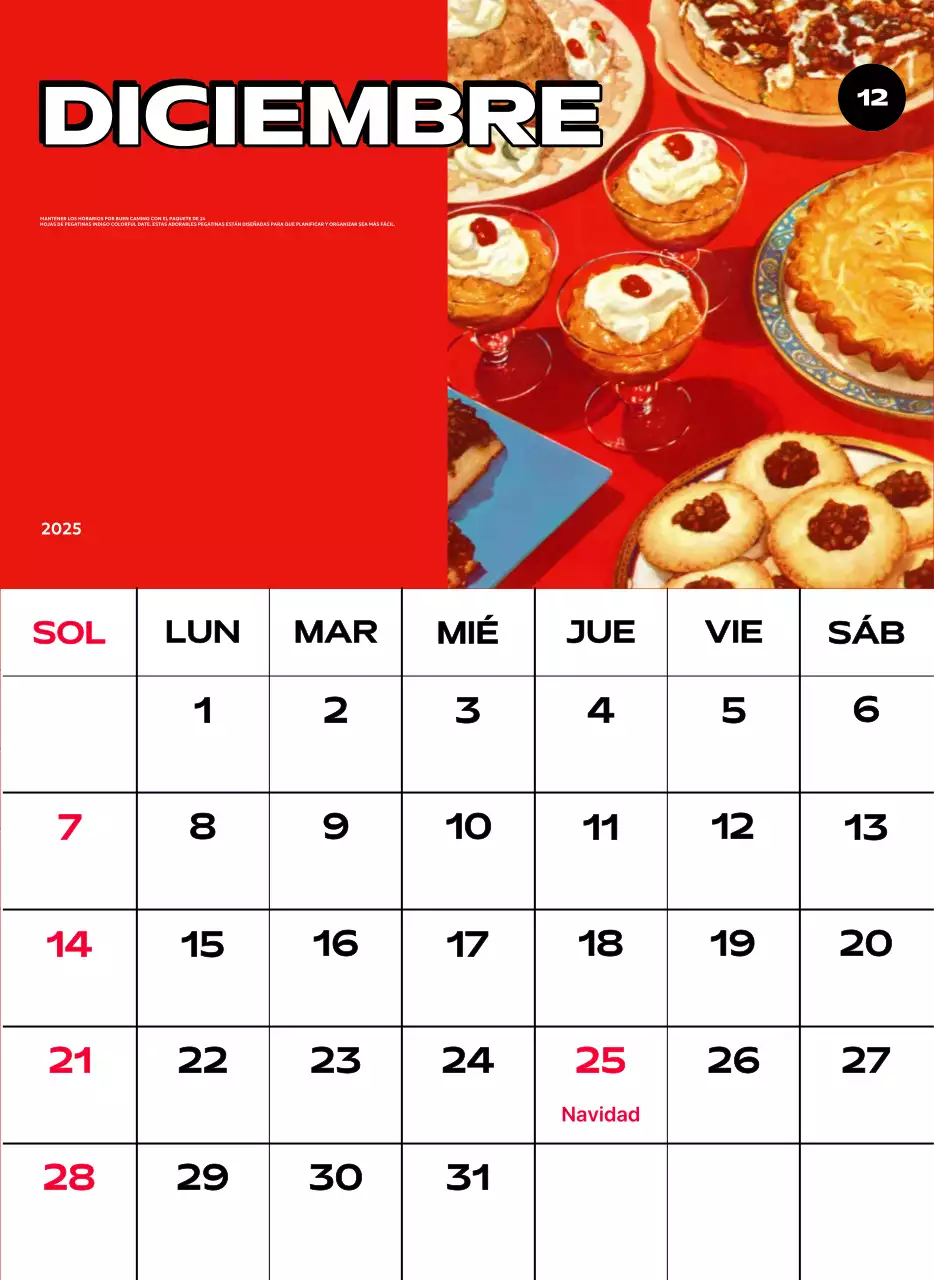 Coloridos calendarios con diversas ilustraciones retro