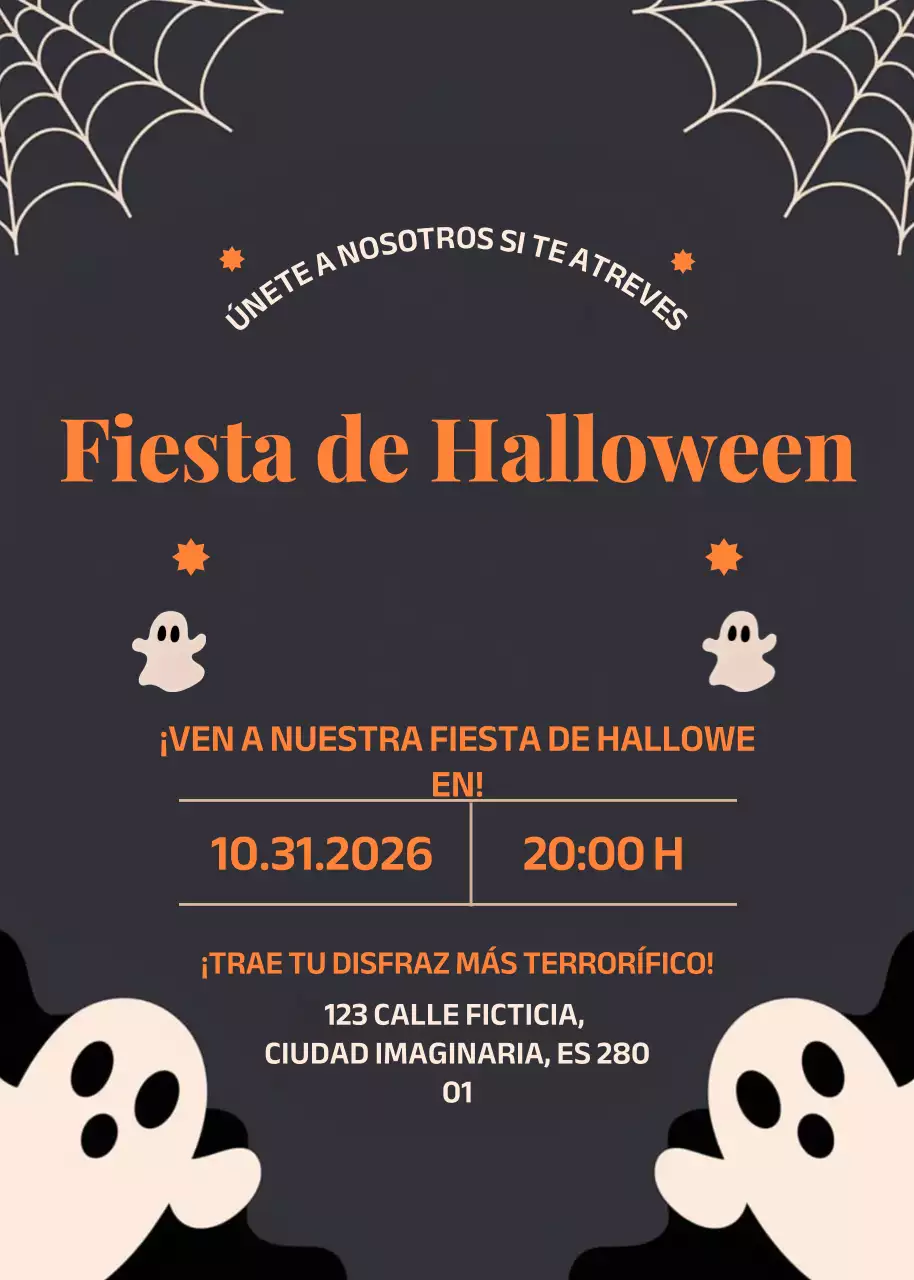 Invitación de Halloween retro naranja