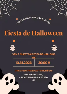 Invitación de Halloween retro naranja