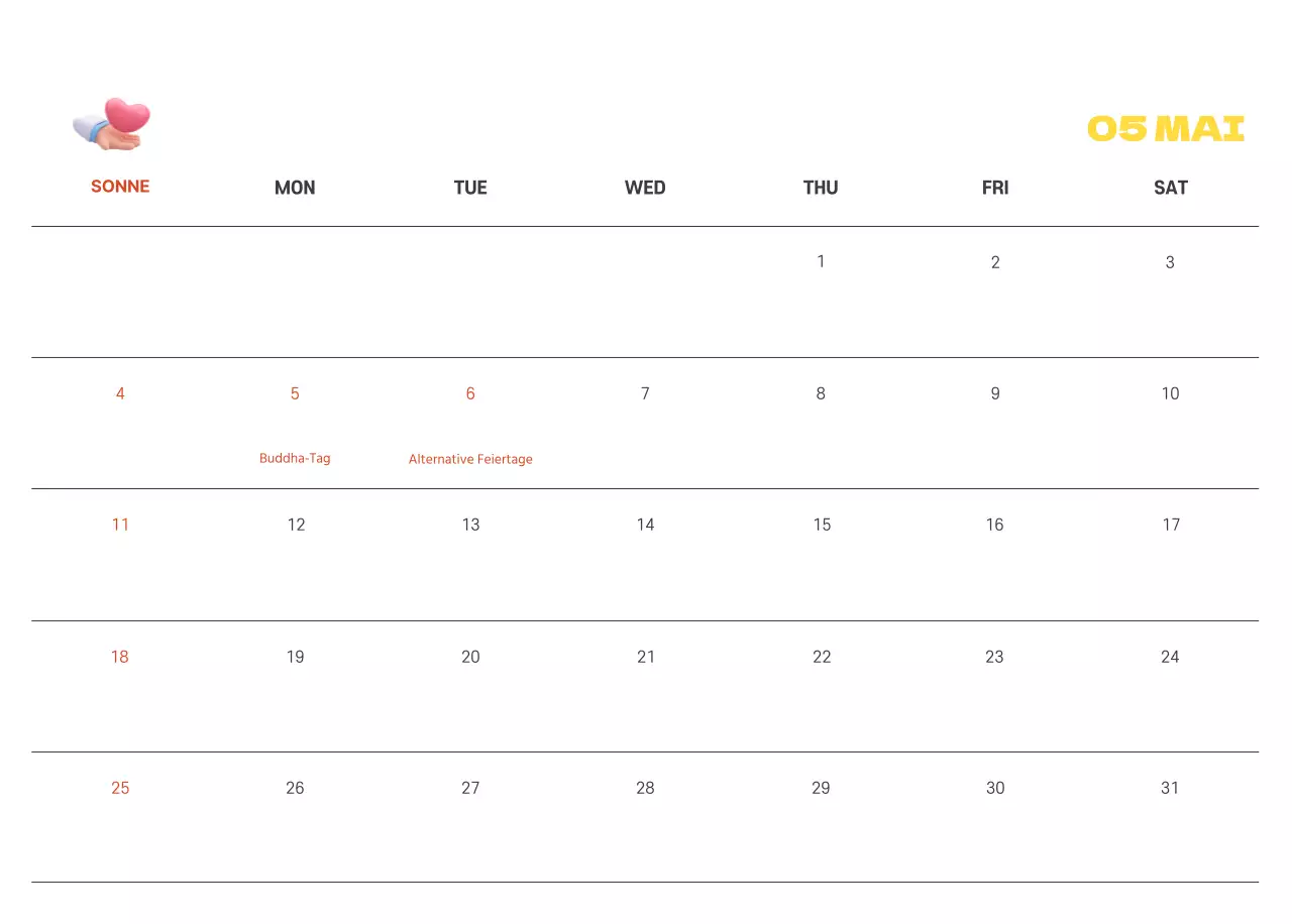 Ein festliches Krankenhaus mit Illustrationen zum Thema Gesundheit und Familie und farbenfrohen Akzenten