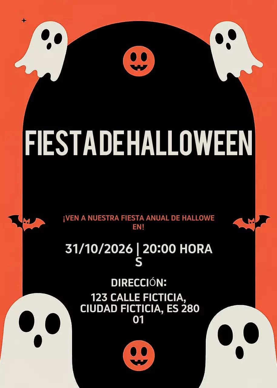 Invitación de Halloween retro naranja