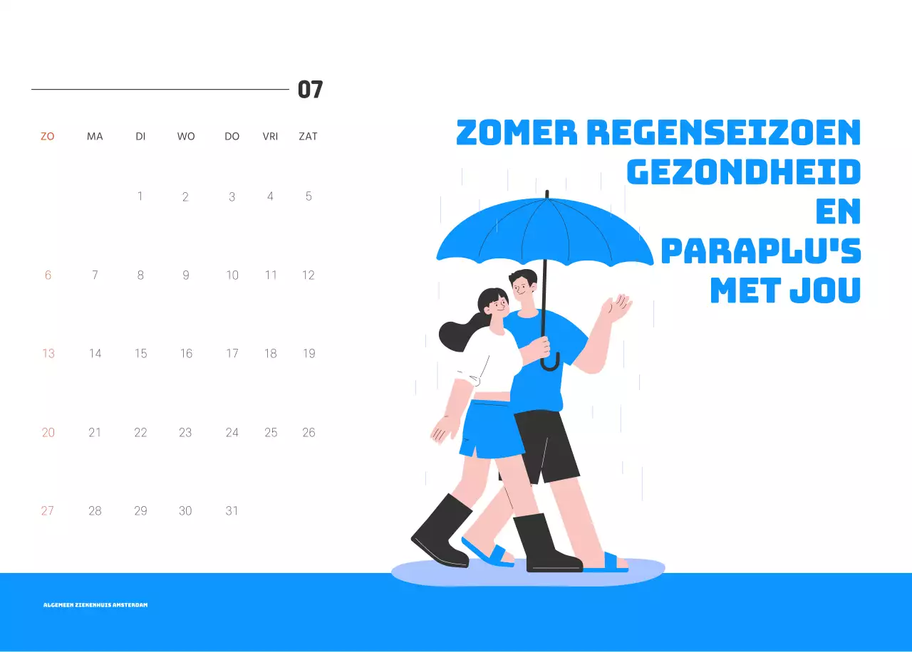 Een feestelijk ziekenhuis met illustraties met gezondheids- en gezinsthema's en kleurrijke accenten