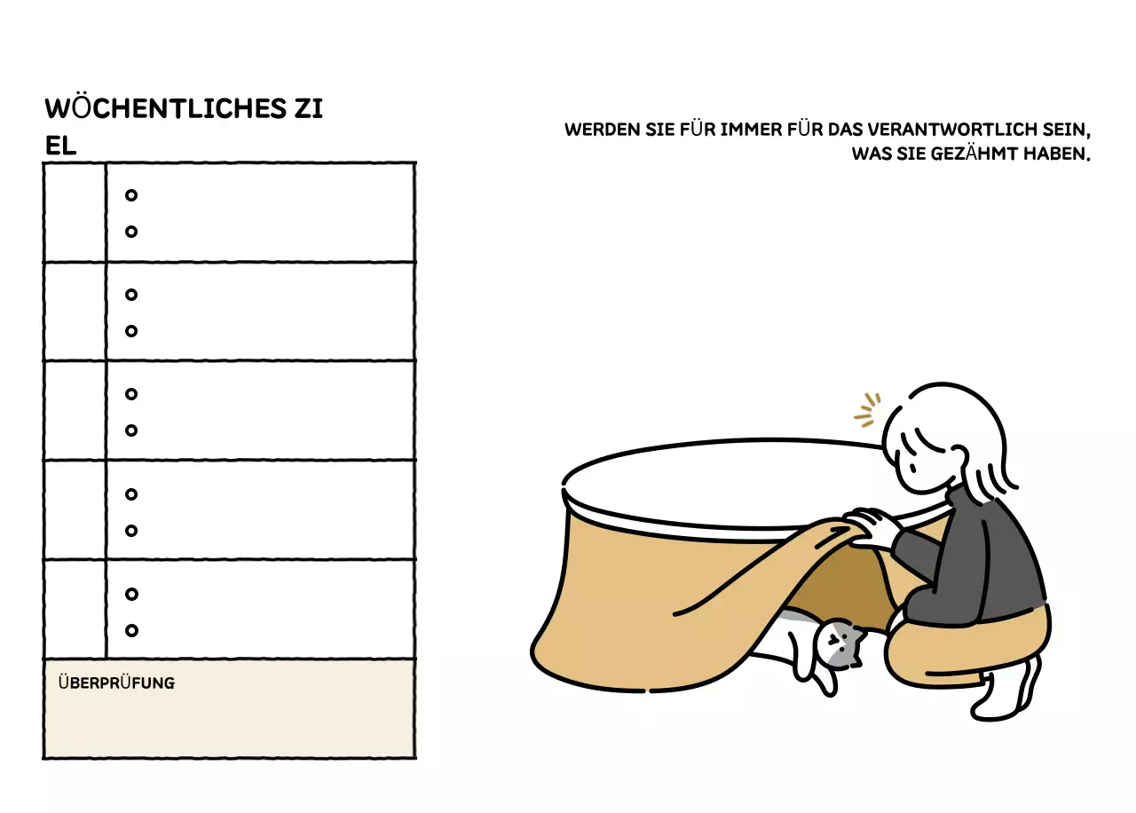 Illustrierter Kalender mit schönem Linienstil