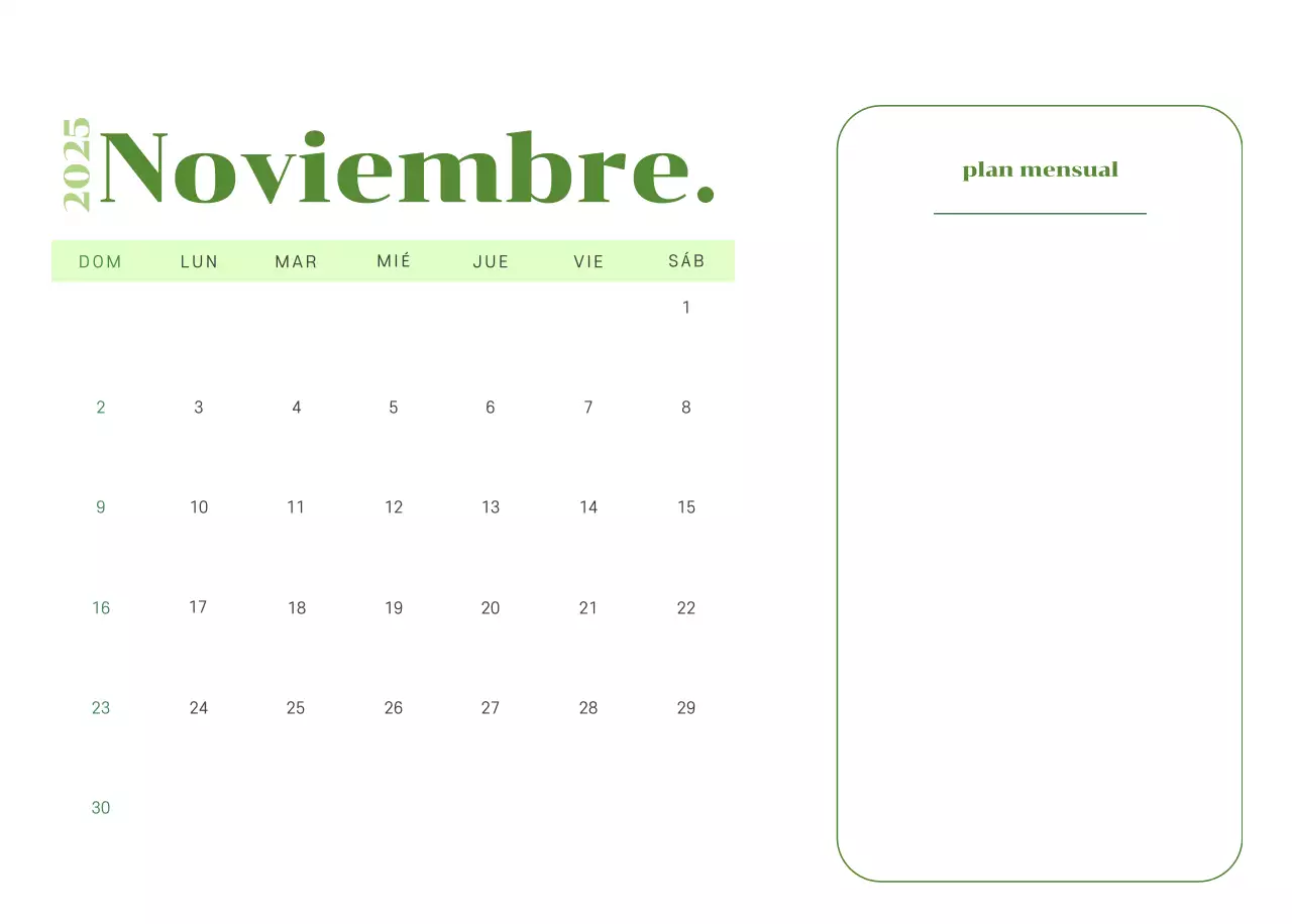 Calendario con ilustraciones juveniles sobre fondo amarillo verdoso