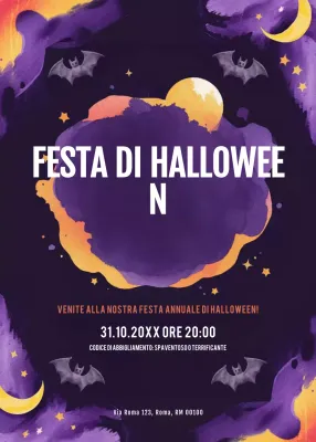 invito di Halloween retrò viola
