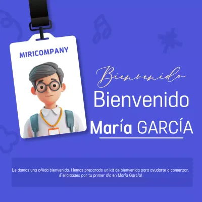 Un sencillo anuncio de empleo en blanco y morado