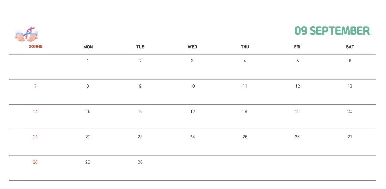 Ein festliches Krankenhaus mit Illustrationen zum Thema Gesundheit und Familie und farbenfrohen Akzenten