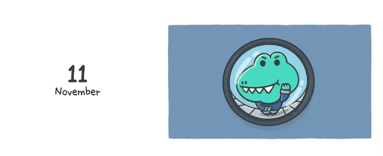 かわいいアゴイラストコンセプトのカレンダー