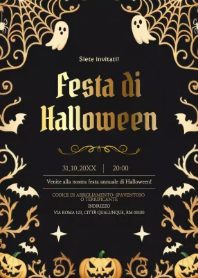 invito gotico nero per Halloween