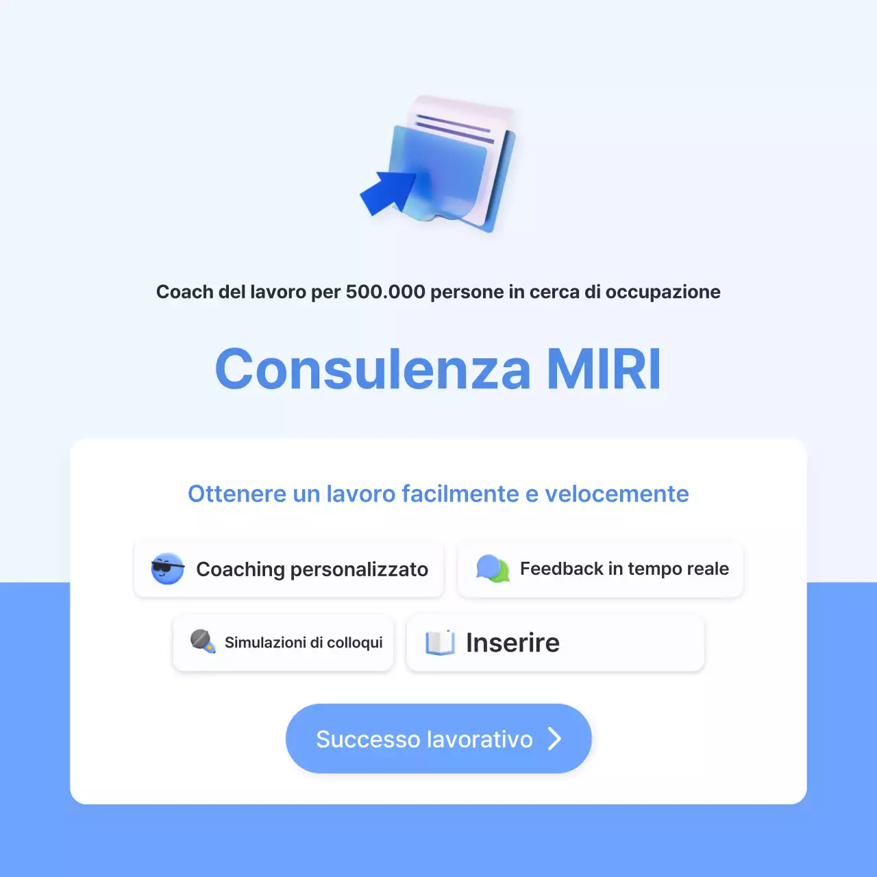 Guida alla preparazione di un colloquio di lavoro semplice e di colore azzurro