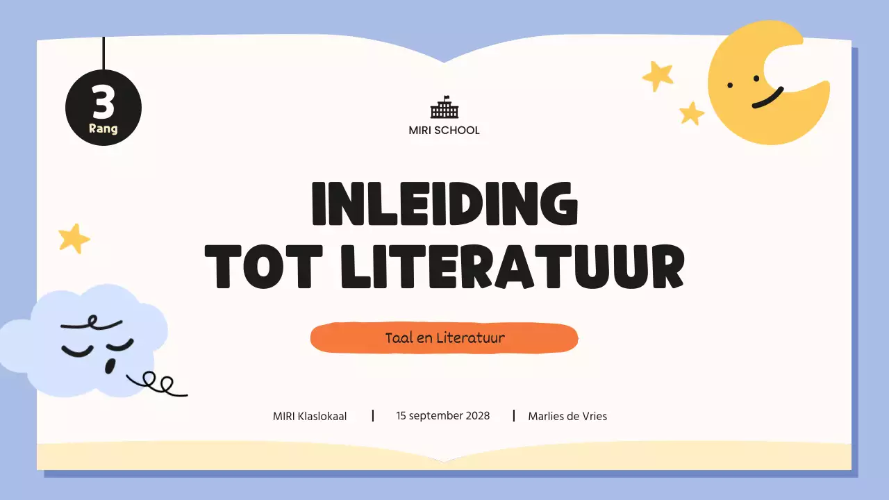 blauwe grillige literatuurles