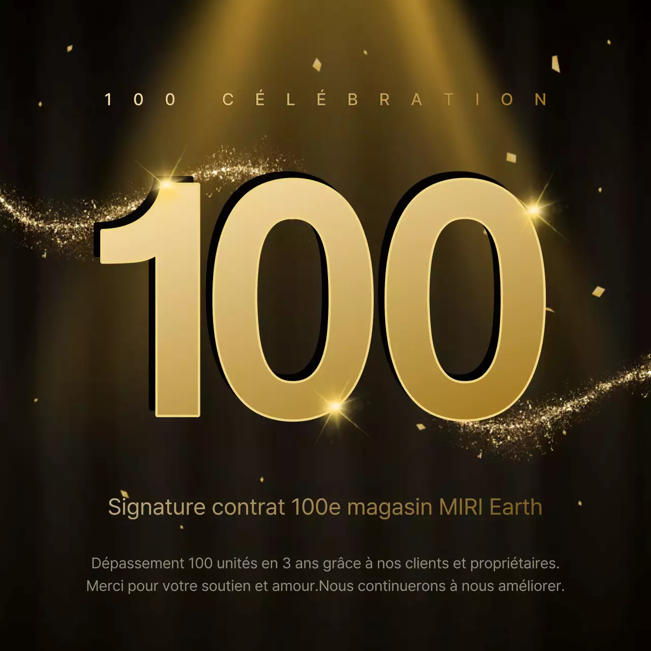 Célébration de l'ouverture de son 100e magasin avec une luxueuse palette de couleurs noir et or