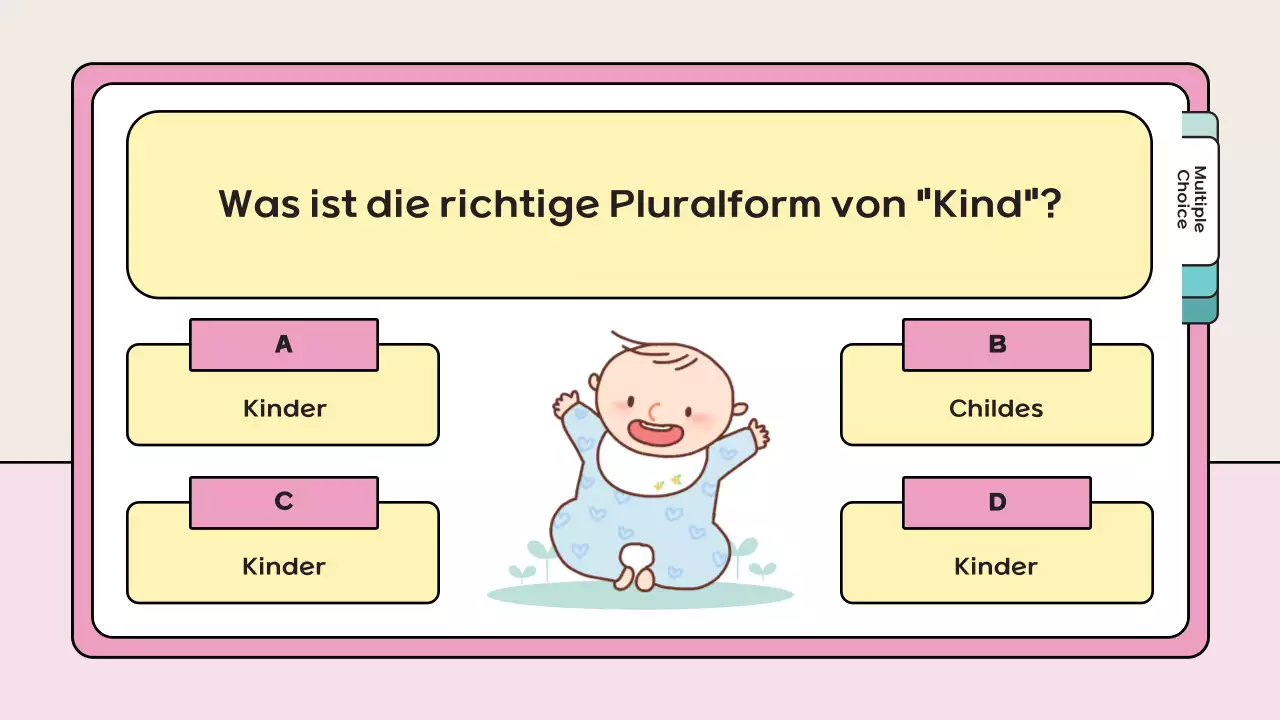 rosa verspieltes Quiz Lernmaterial