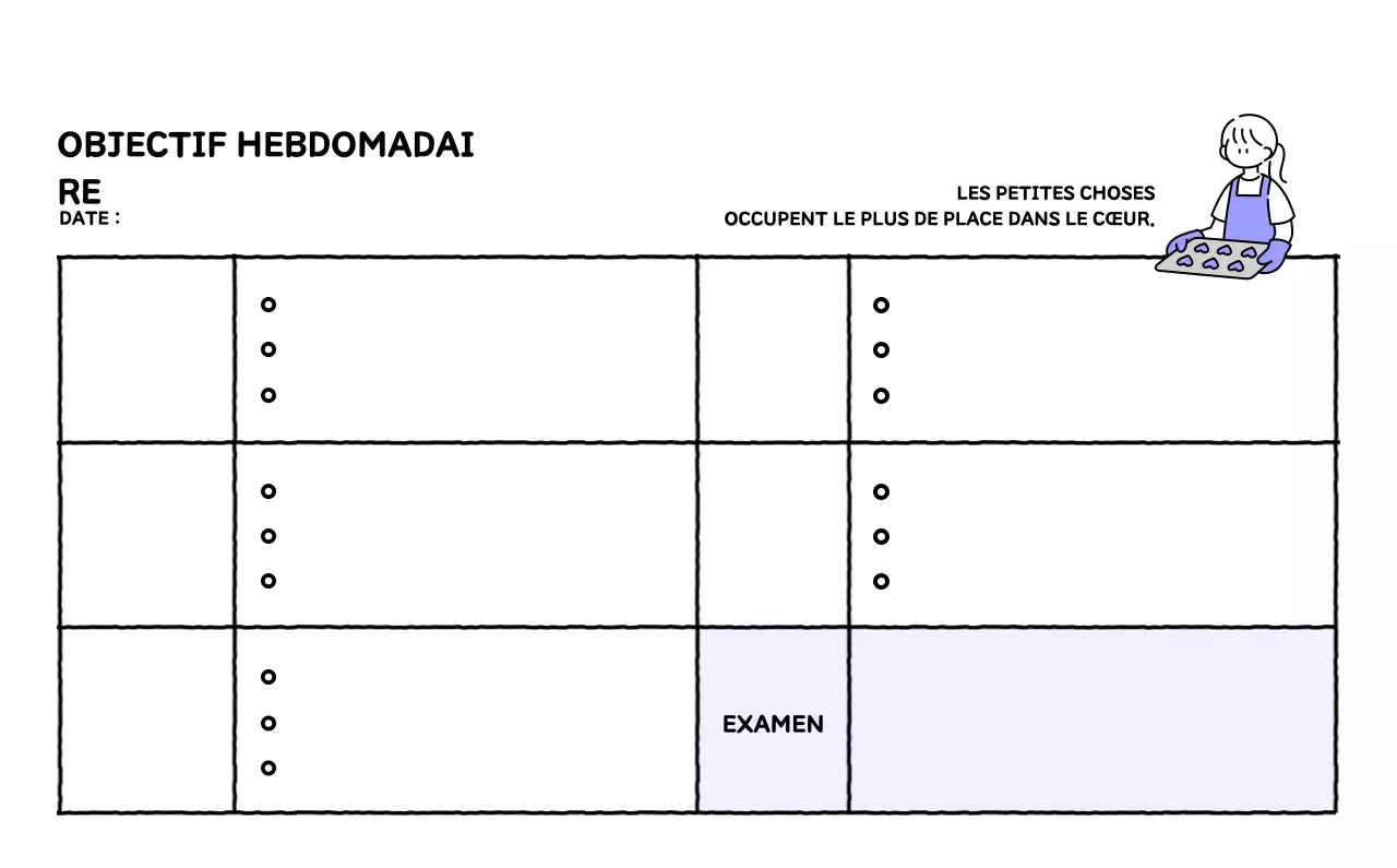 Calendrier illustré avec un joli style de lignes