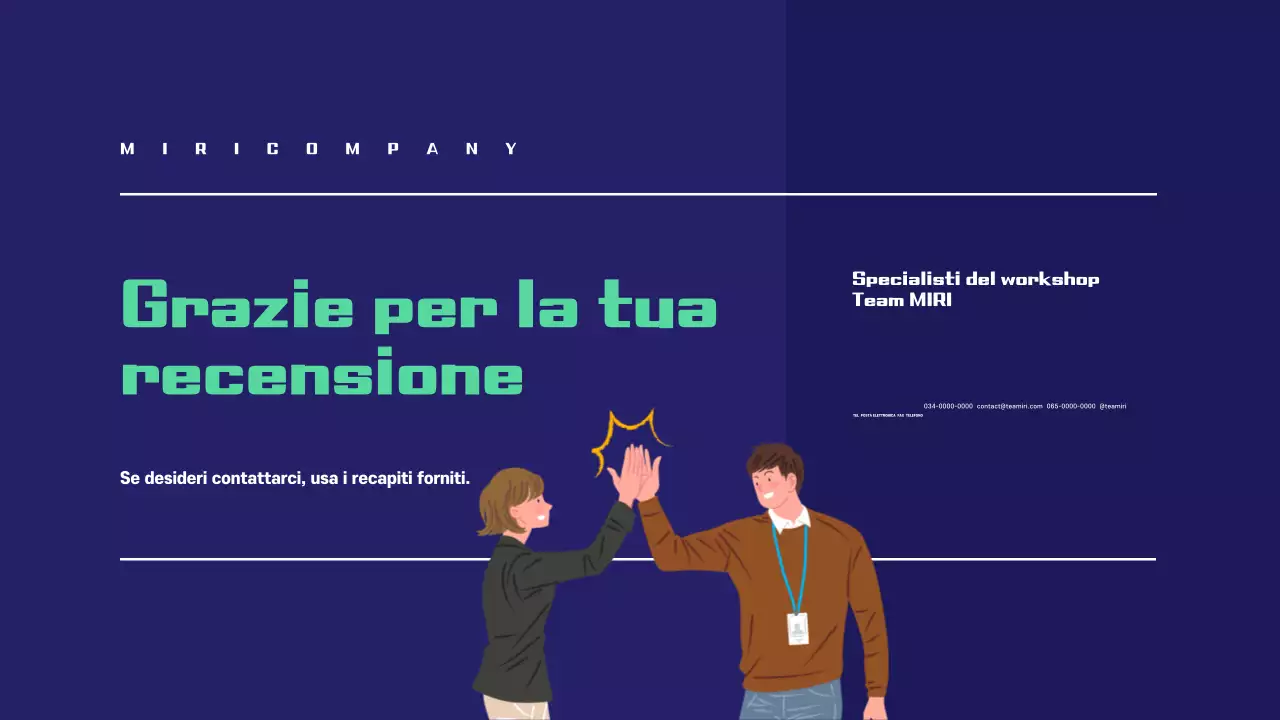 Proposta di workshop semplice in blu navy e verde