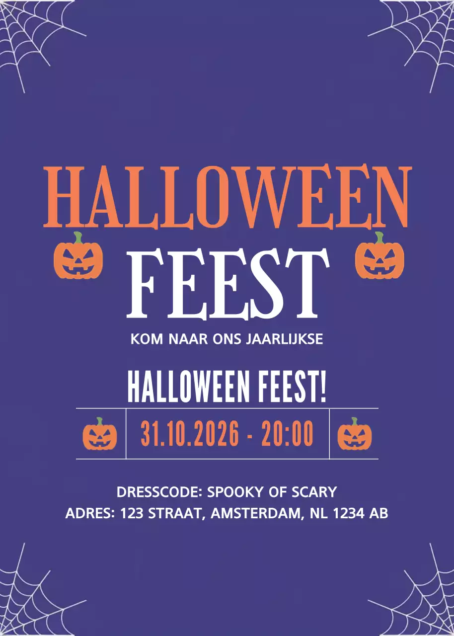 Paarse Retro Halloween Uitnodiging