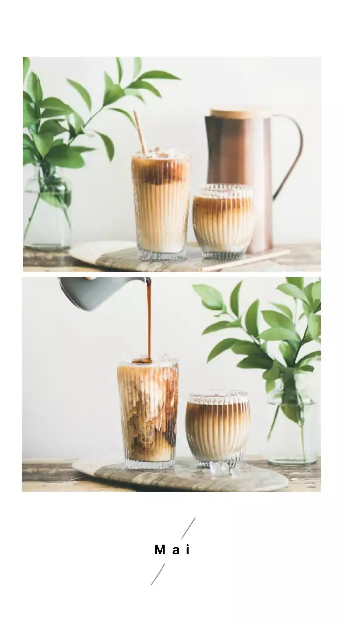 Einfacher Kaffee-Foto-Tischkalender für Cafés in Weißtönen