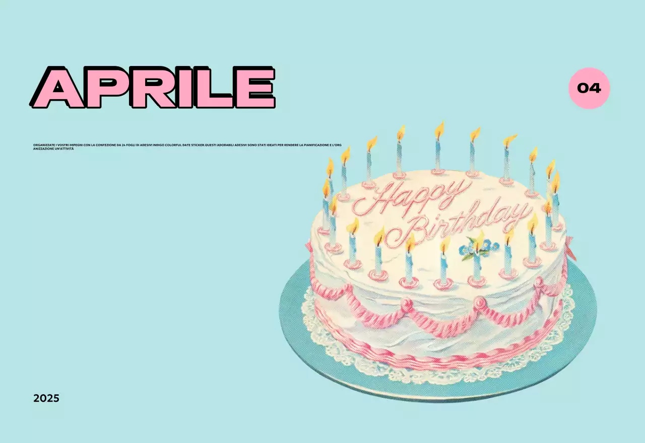 Calendari colorati con una varietà di illustrazioni retrò